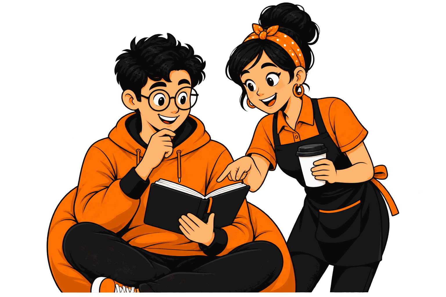 OrdrHQ owner and staff reading guides
